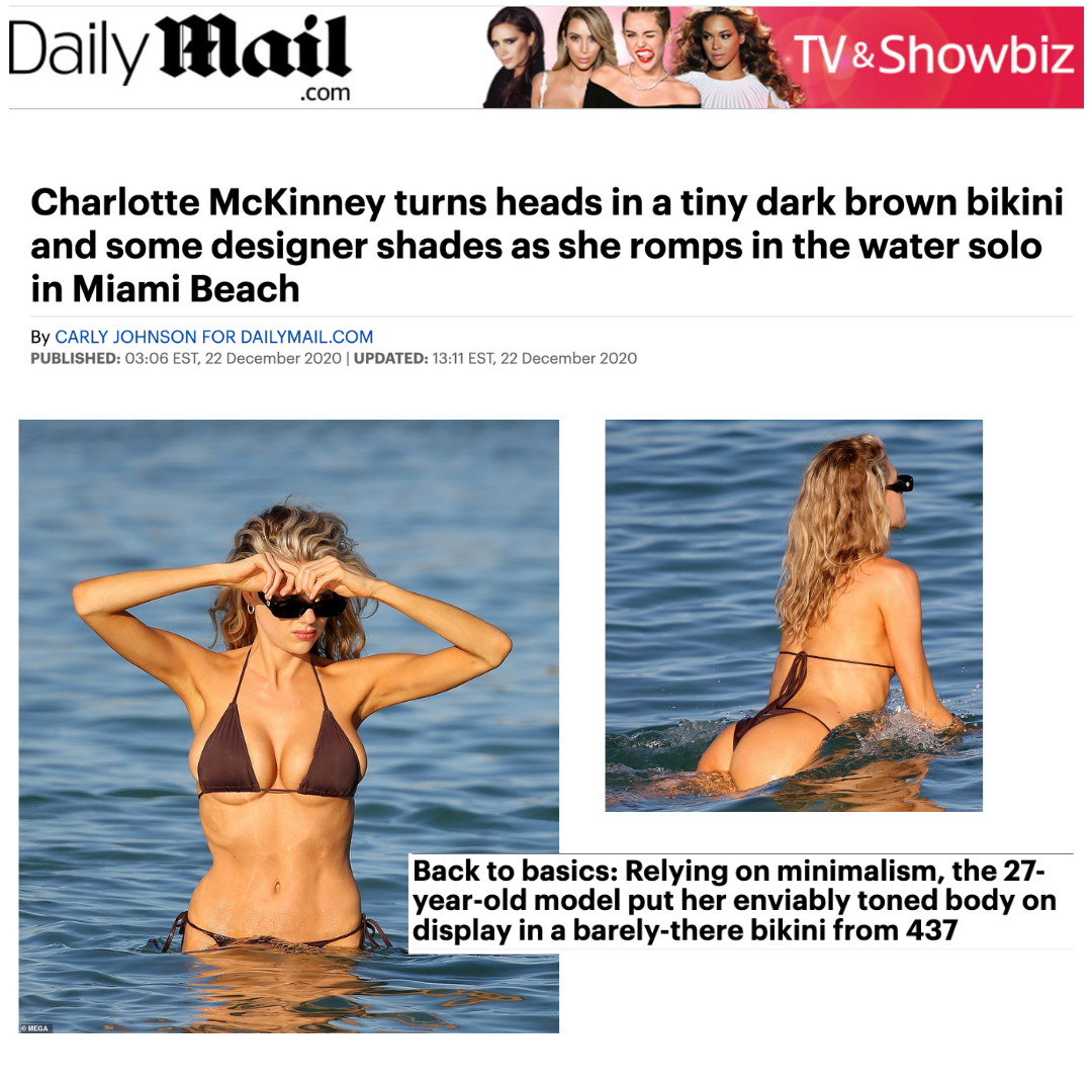 DAILY MAIL: Charlotte McKinney turns heads in a tiny dark brown bikini | 437