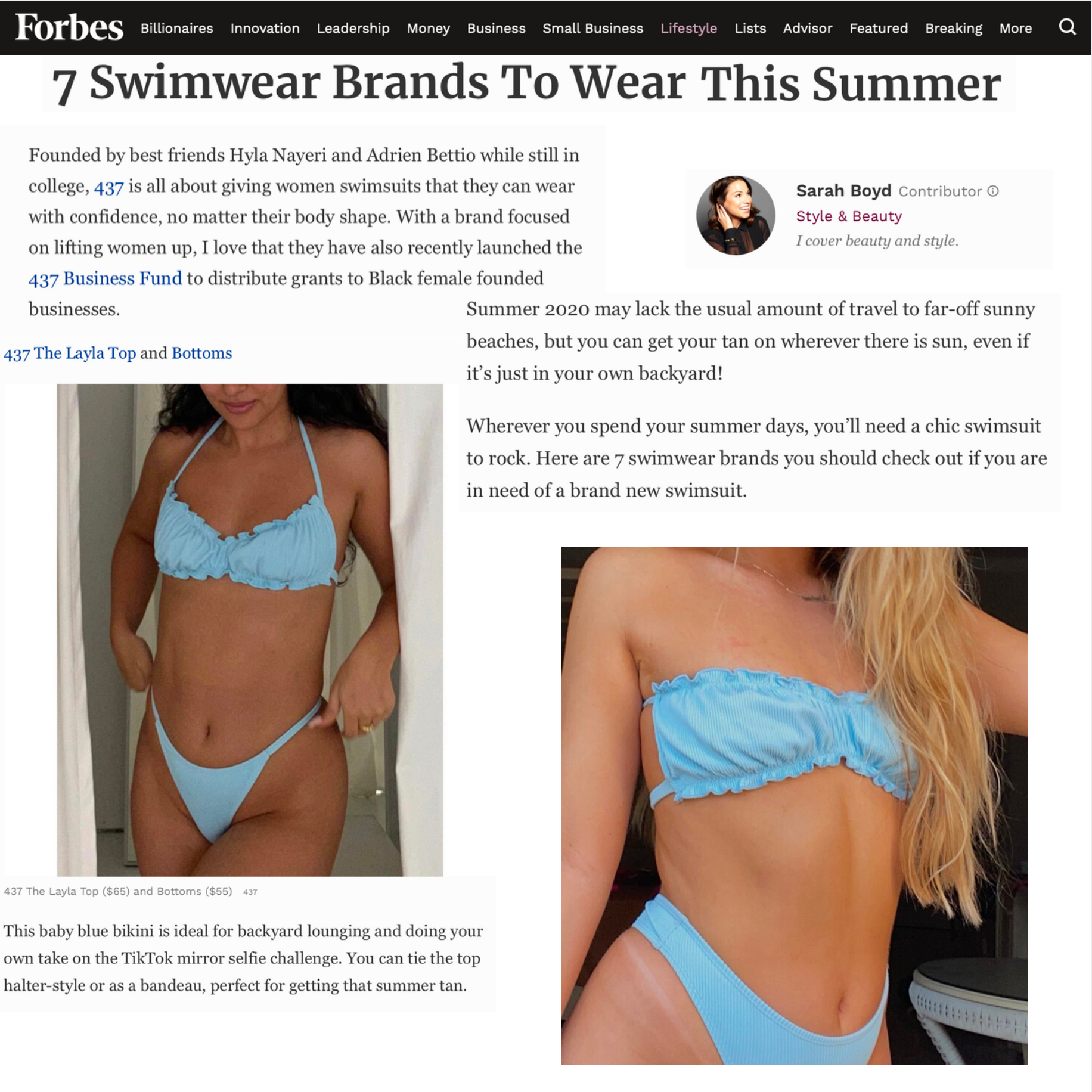 437 featured in Forbes is all about giving women swimsuits that