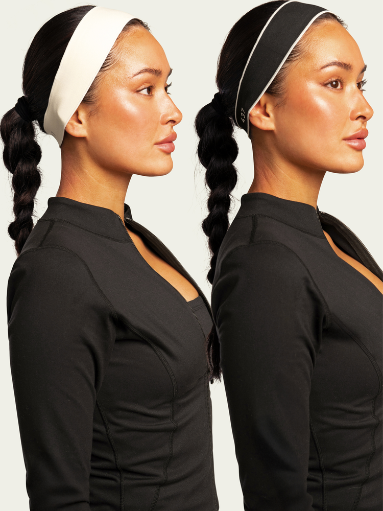 The Micro Headband / Black-Cream