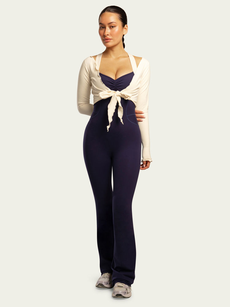 The Sculpt Onesie / Navy-Cream