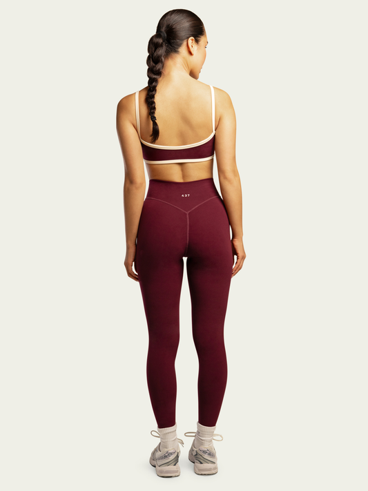 The V Legging / Black-Cherry