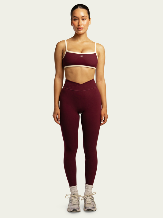 The V Legging / Black-Cherry