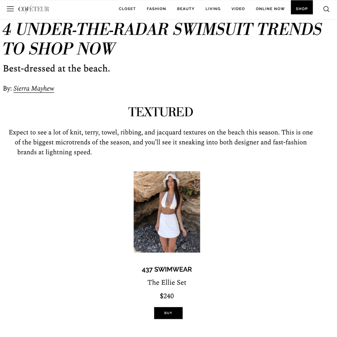 COVETEUR: Under-the-radar swimsuit trends to shop now