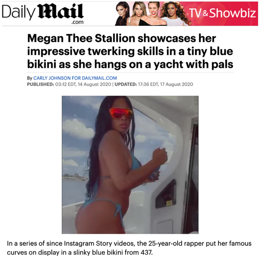 DAILY MAIL: Megan Thee Stallion wears a tiny blue bikini