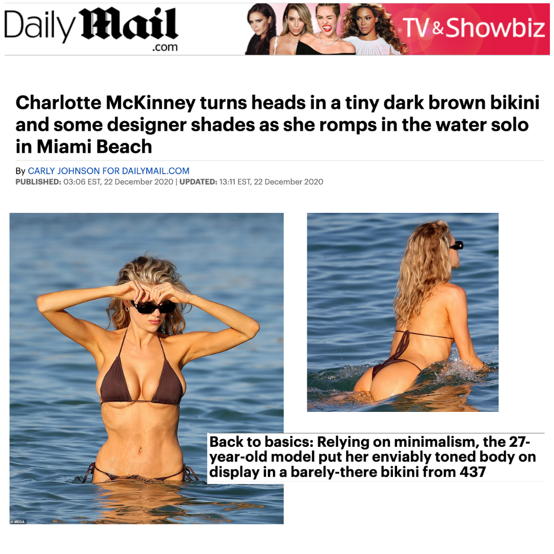 DAILY MAIL: Charlotte McKinney turns heads in a tiny dark brown bikini