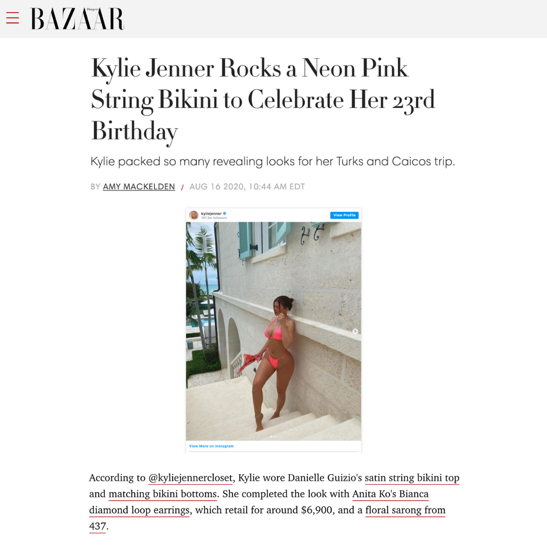 HARPER'S BAZAAR: Kylie Jenner rocks a neon pink string bikini