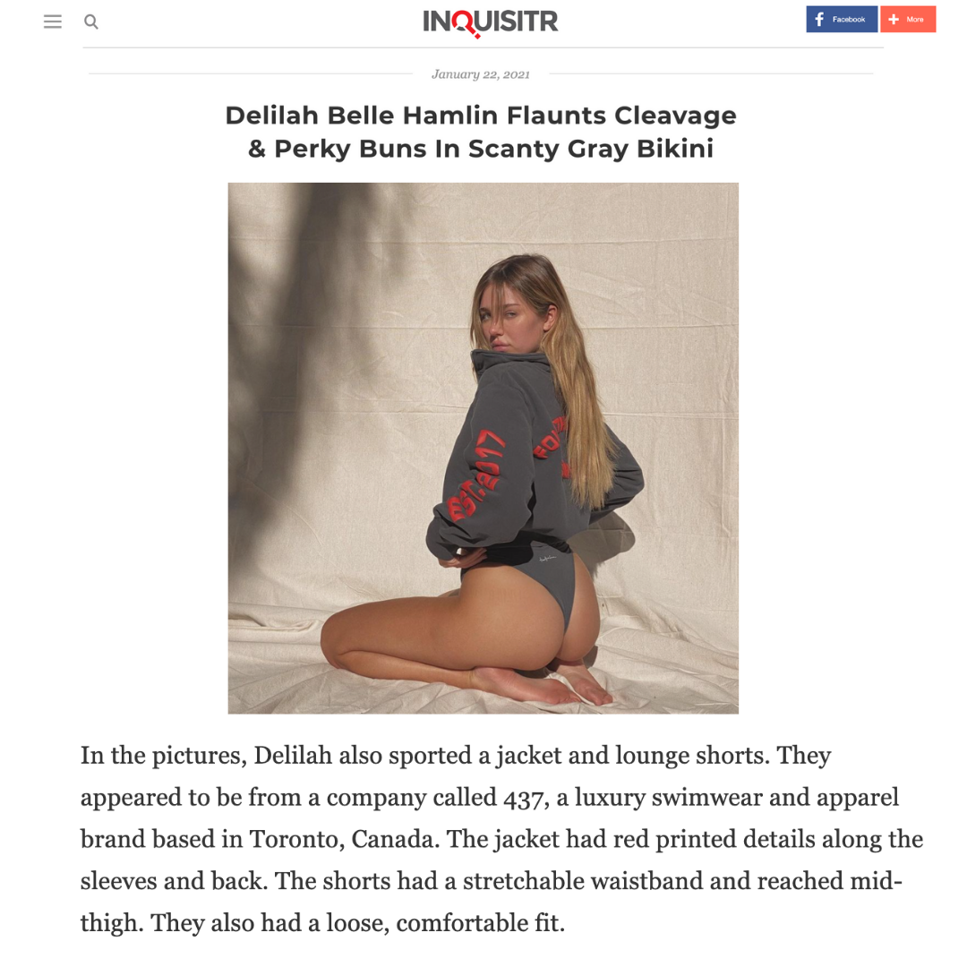 INQUISITR: Delilah Belle posts sizzling snapshots in grey bikini