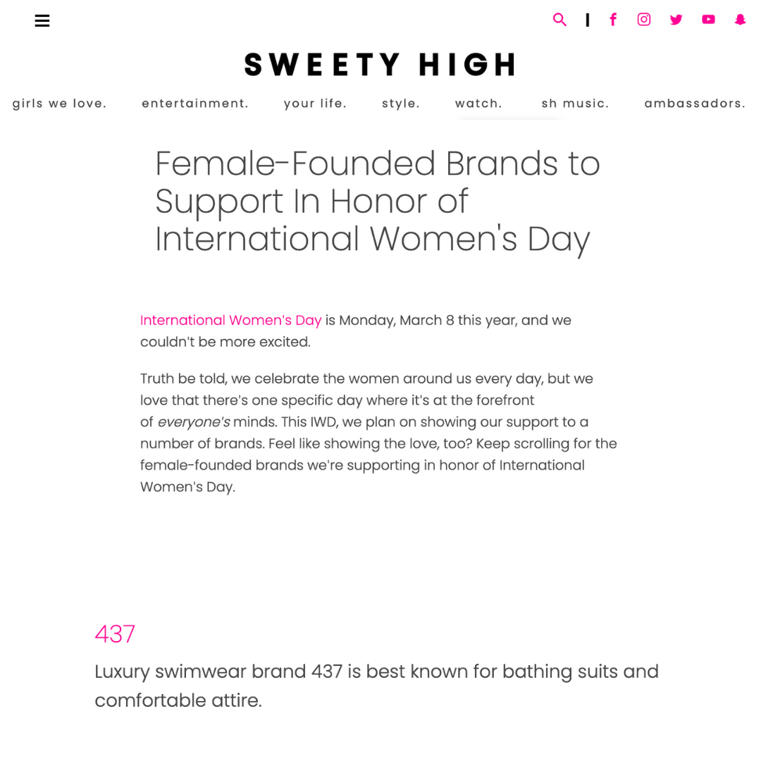 SWEETY HIGH: Female-founded brands to support for IWD