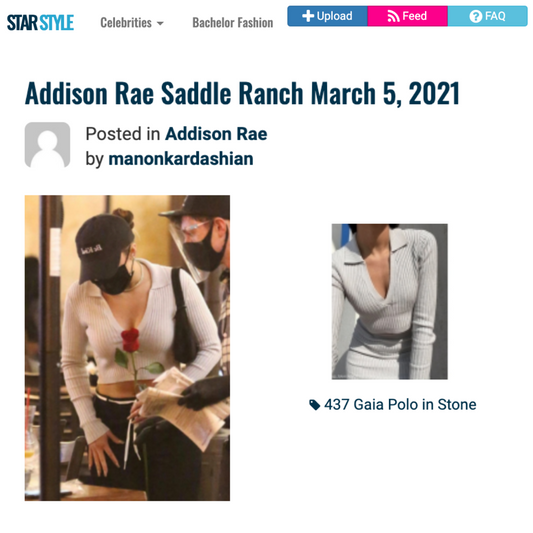 STAR STYLE: Addison Rae wears 437 Gaia Polo