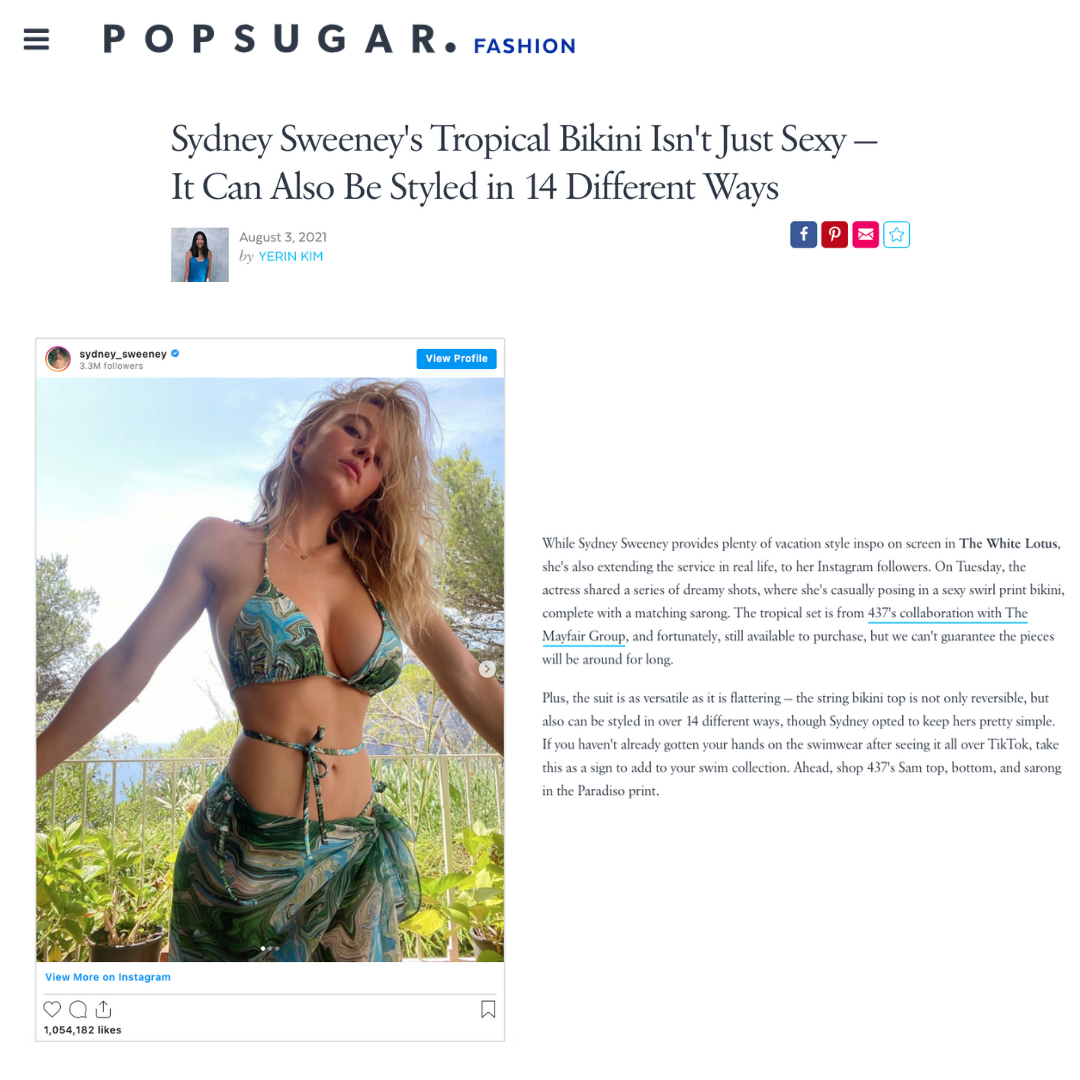 POPSUGAR: Sydney Sweeney's tropical bikini