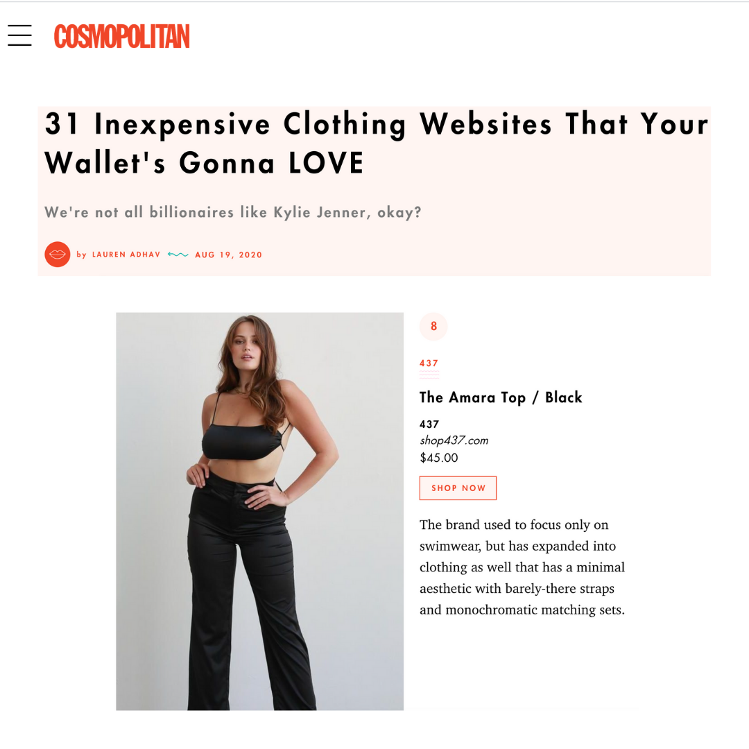 COSMOPOLITAN: Inexpensive clothing websites that your wallet's gonna love