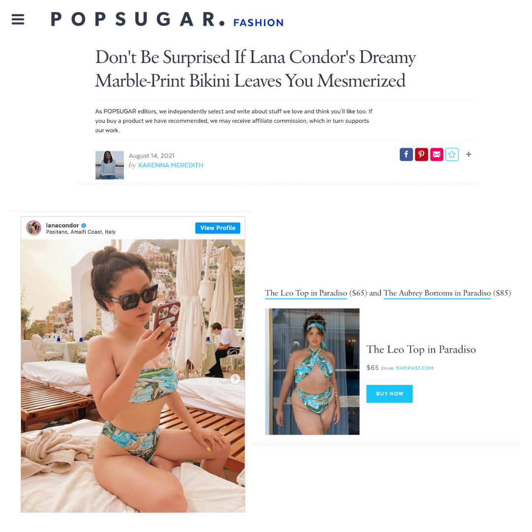 POPSUGAR: Lana Condor's dreamy marble-print bikini