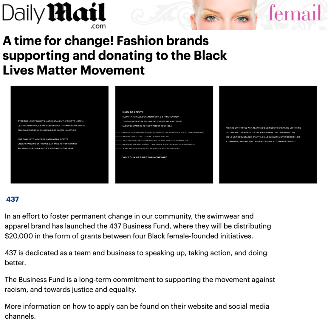 DAILY MAIL - 437 BUSINESS FUND