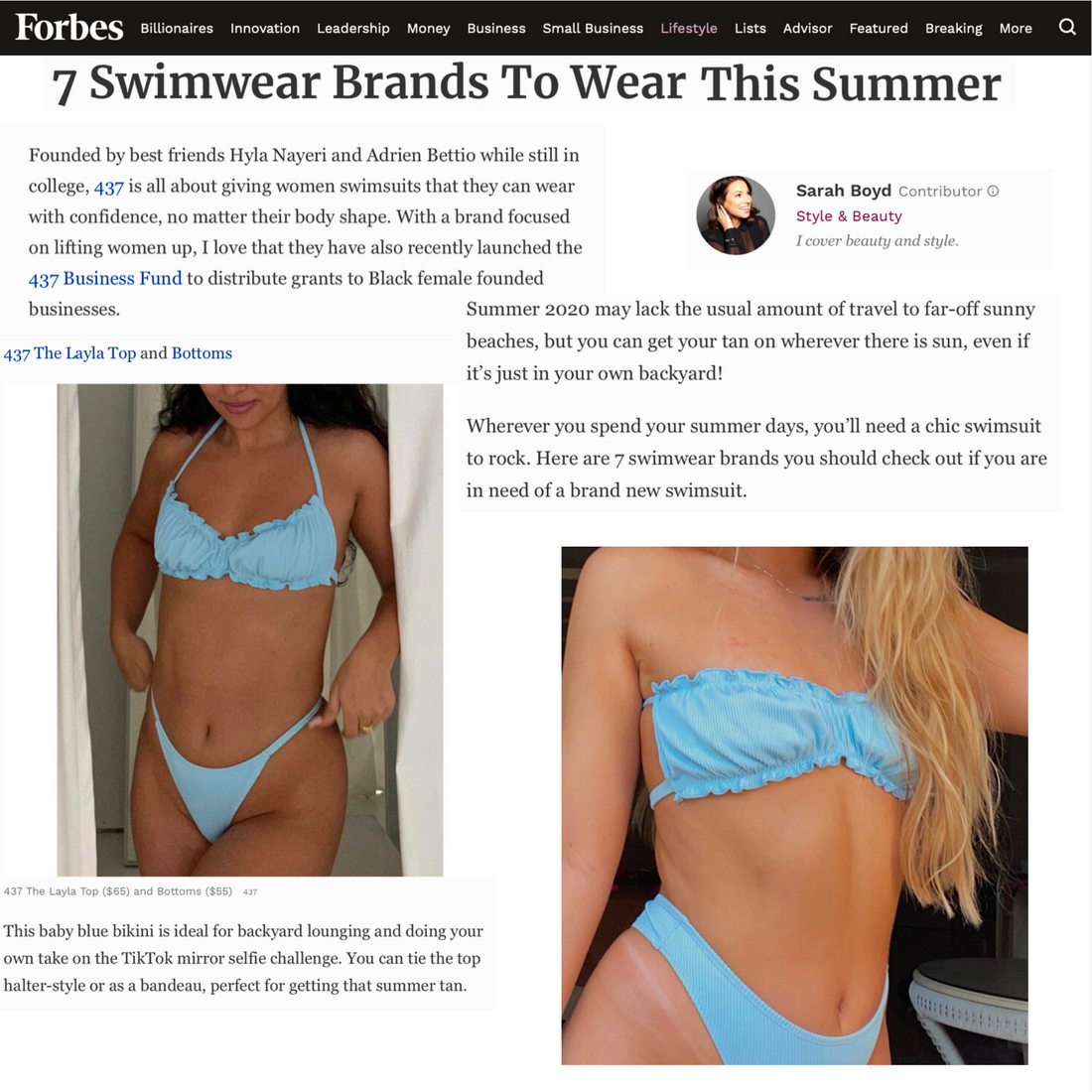 437 (featured in Forbes) is all about giving women swimsuits that they