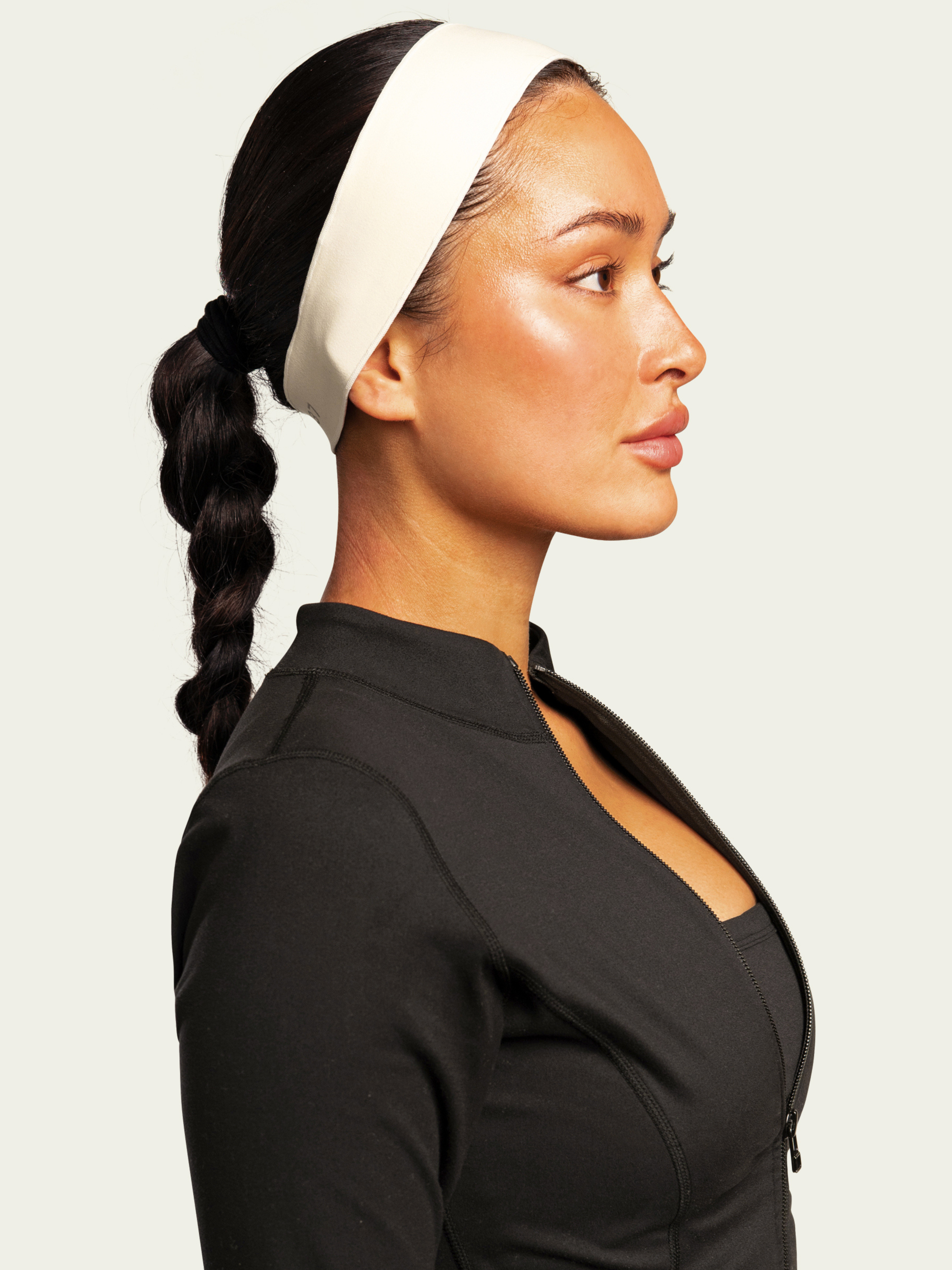 The Micro Headband / Black-Cream
