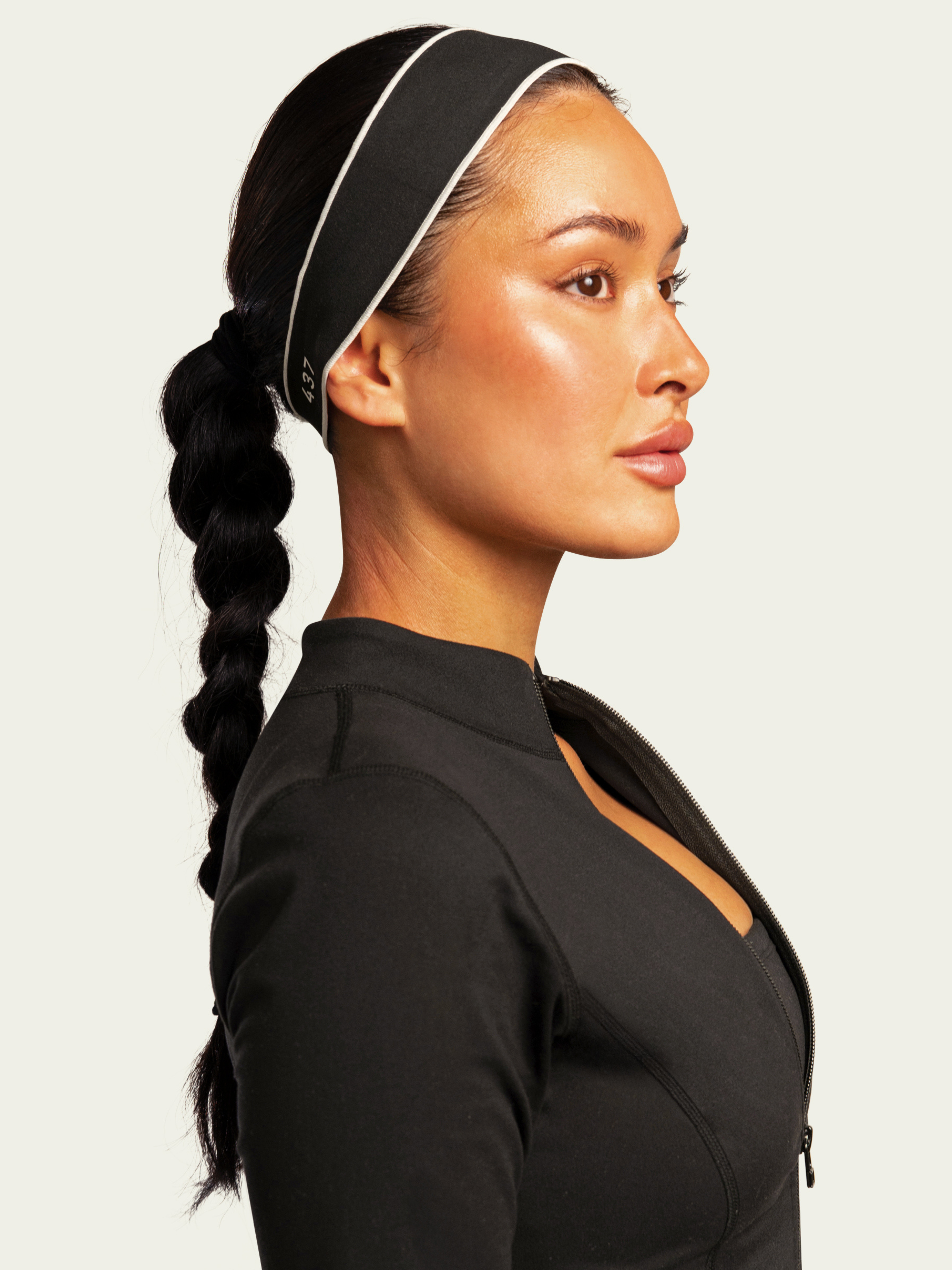 The Micro Headband / Black-Cream