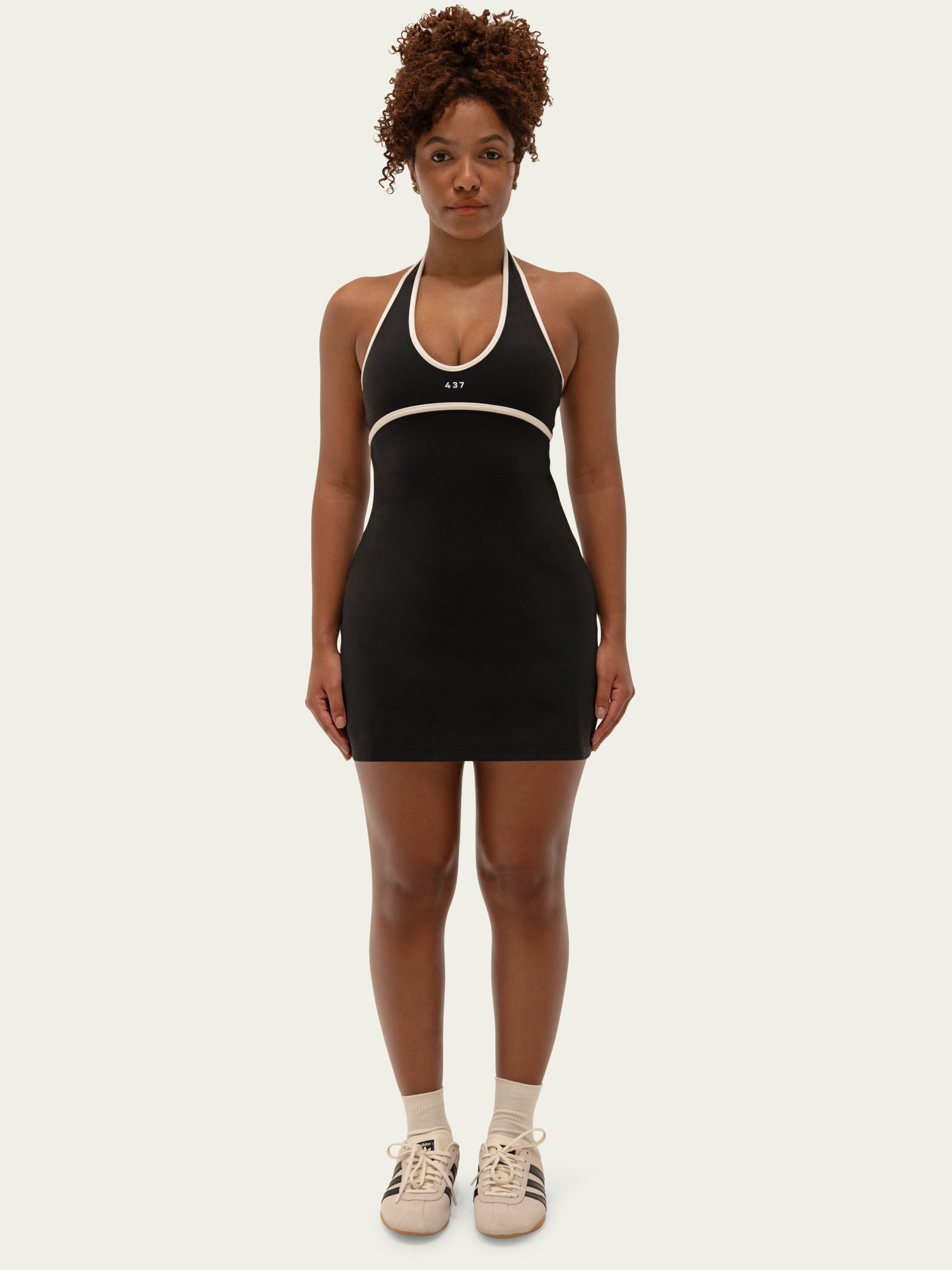 The Halter Play Dress / Black-Cream