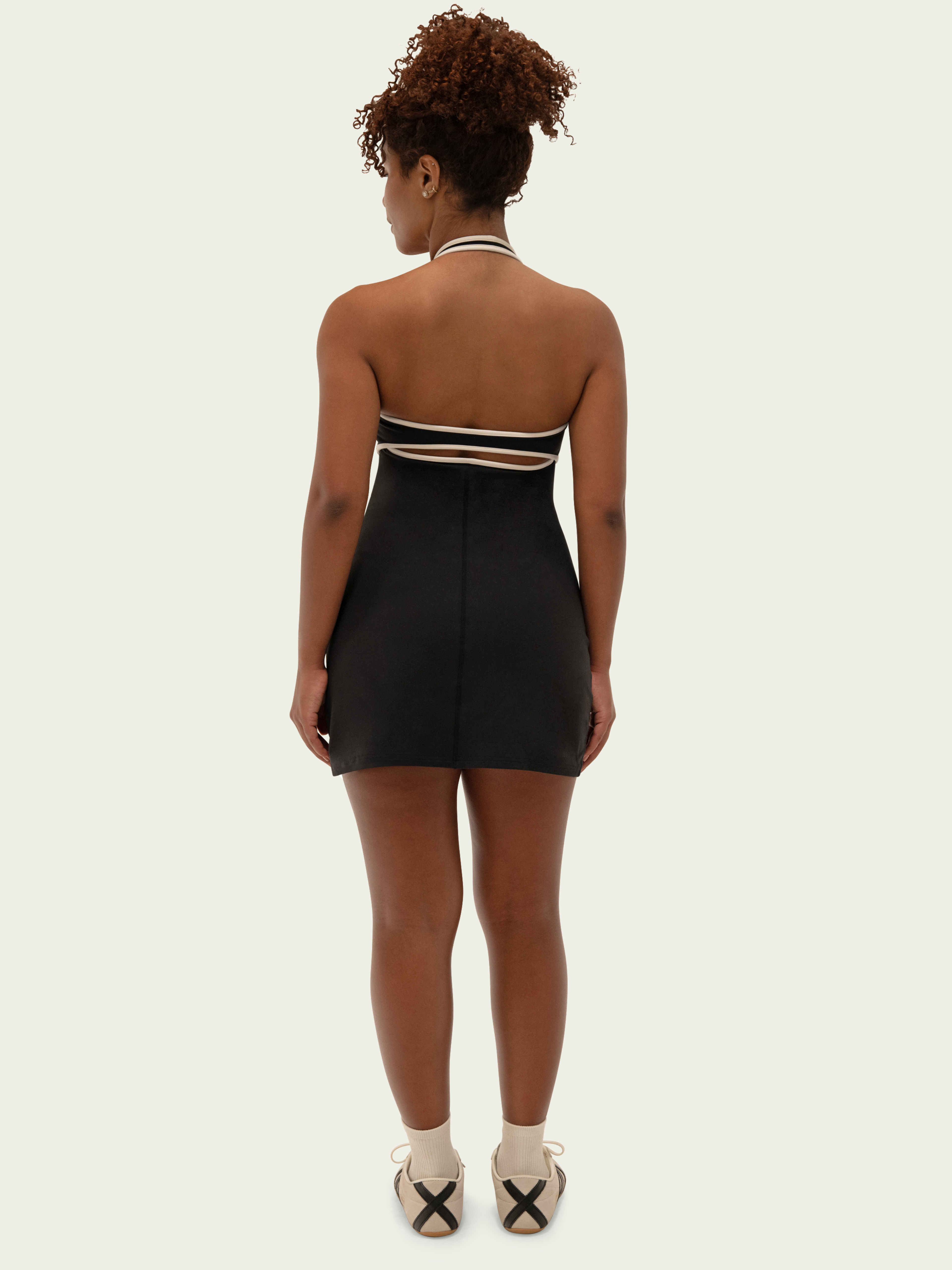 The Halter Play Dress / Black-Cream