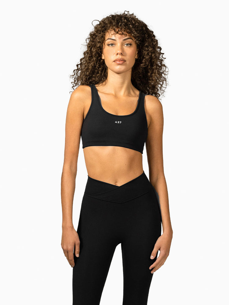 The Scoop Neck Bra / Black