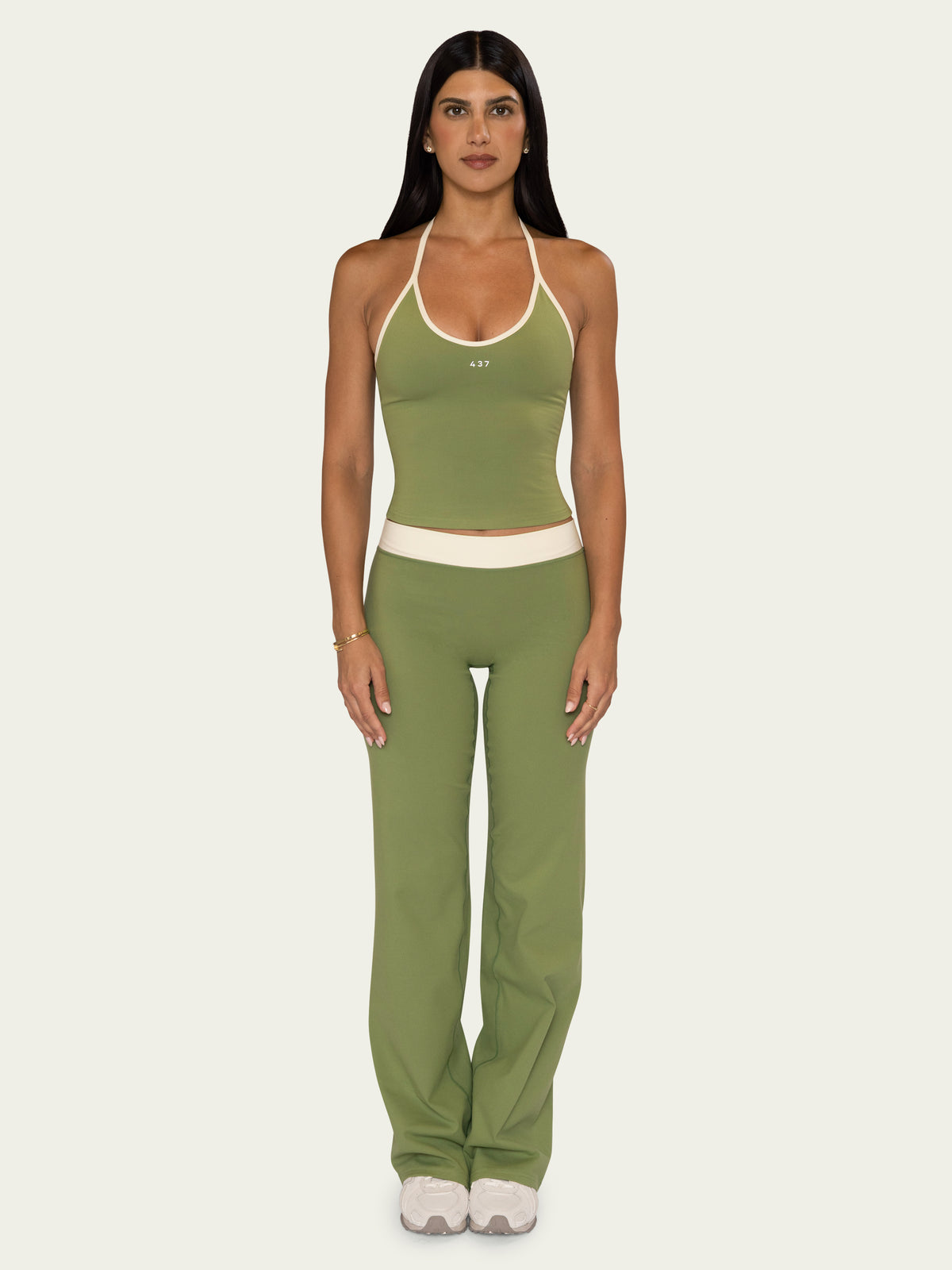 The Bare Hip Tank Matcha & Cream