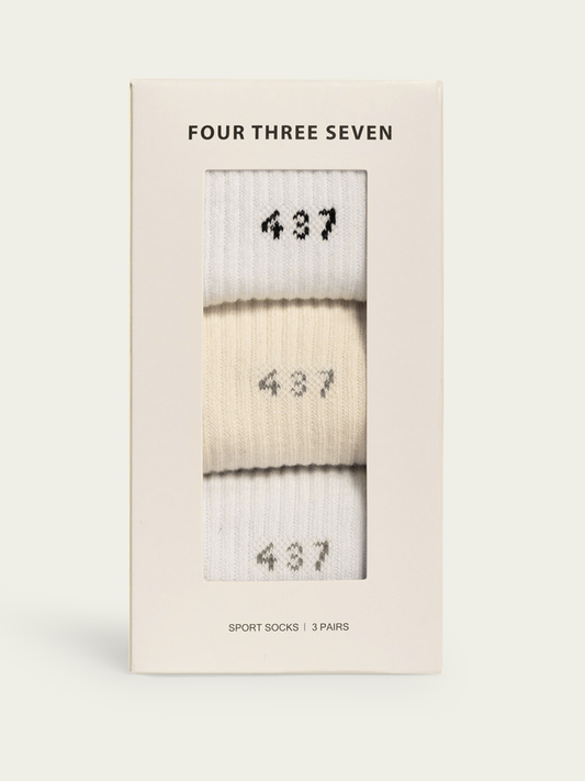 The Socks 3 Pack / White-Cream