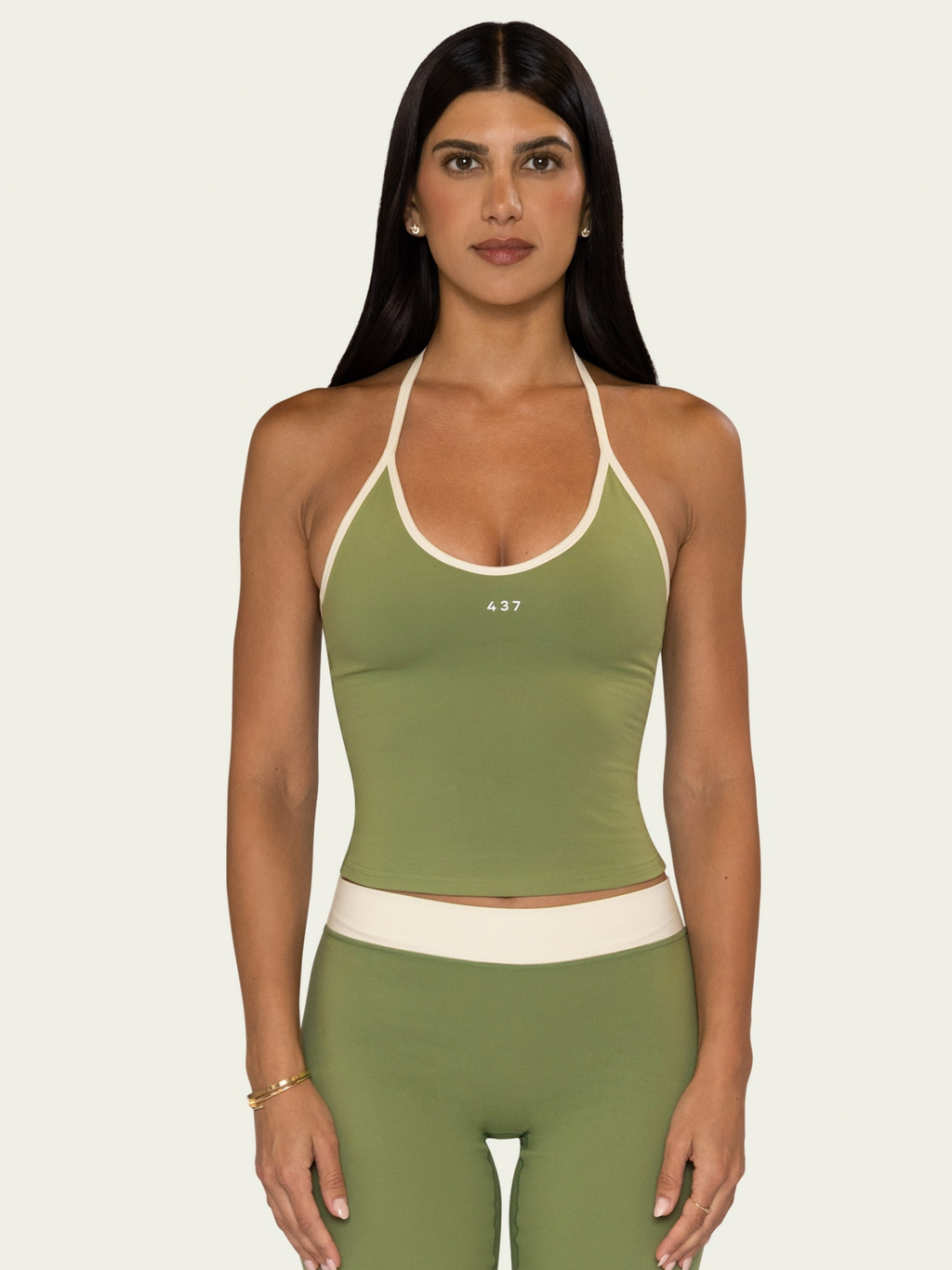 [PREORDER] The Bare Hip Tank Matcha & Cream