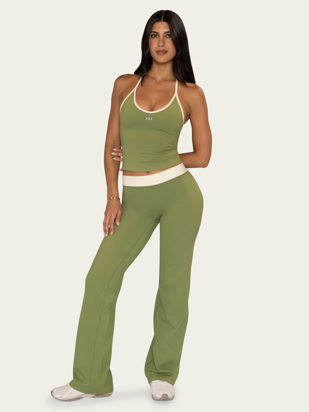 [PREORDER] The Bare Hip Tank Matcha & Cream