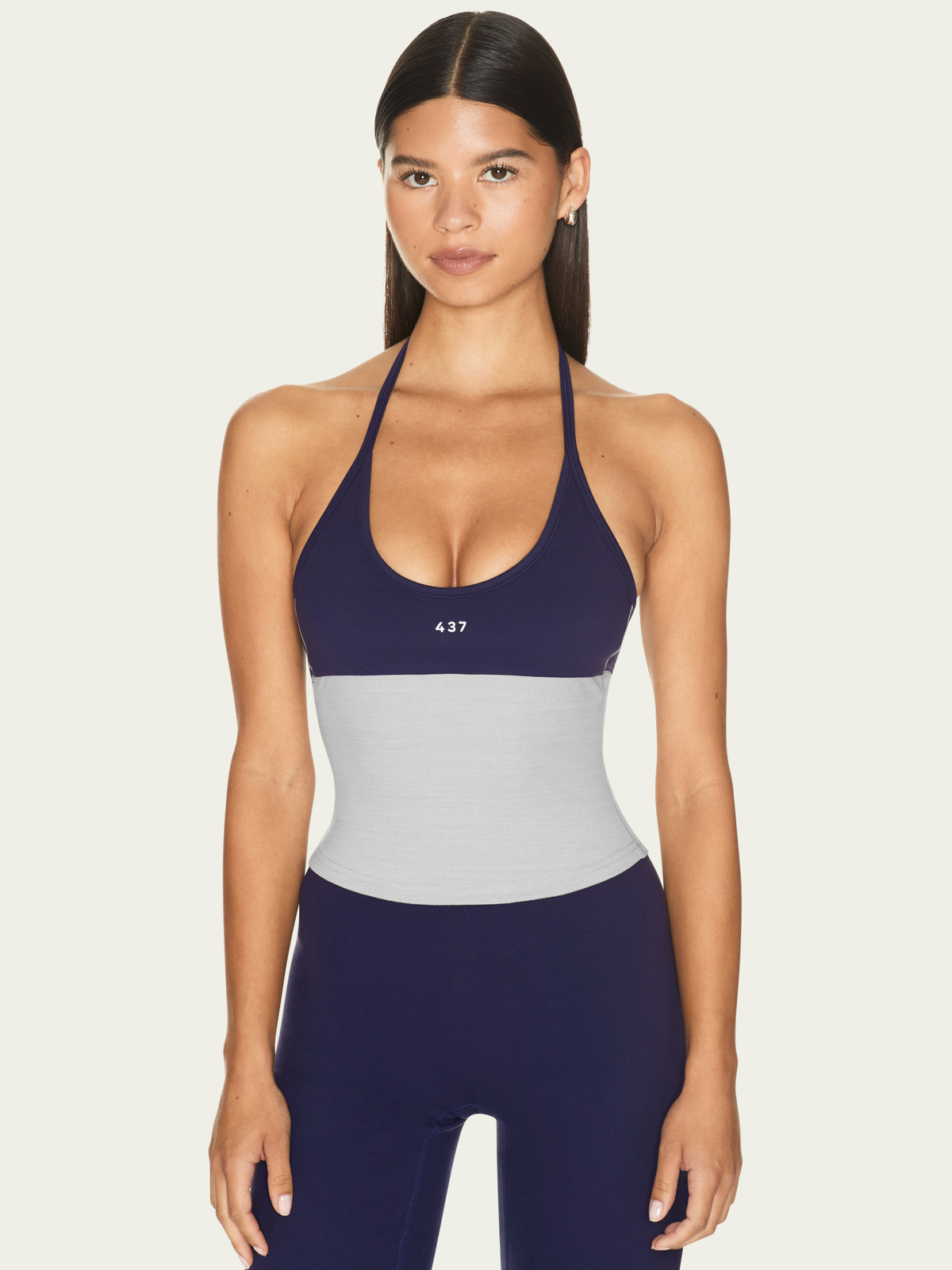Bare Tank Heather Grey & Navy