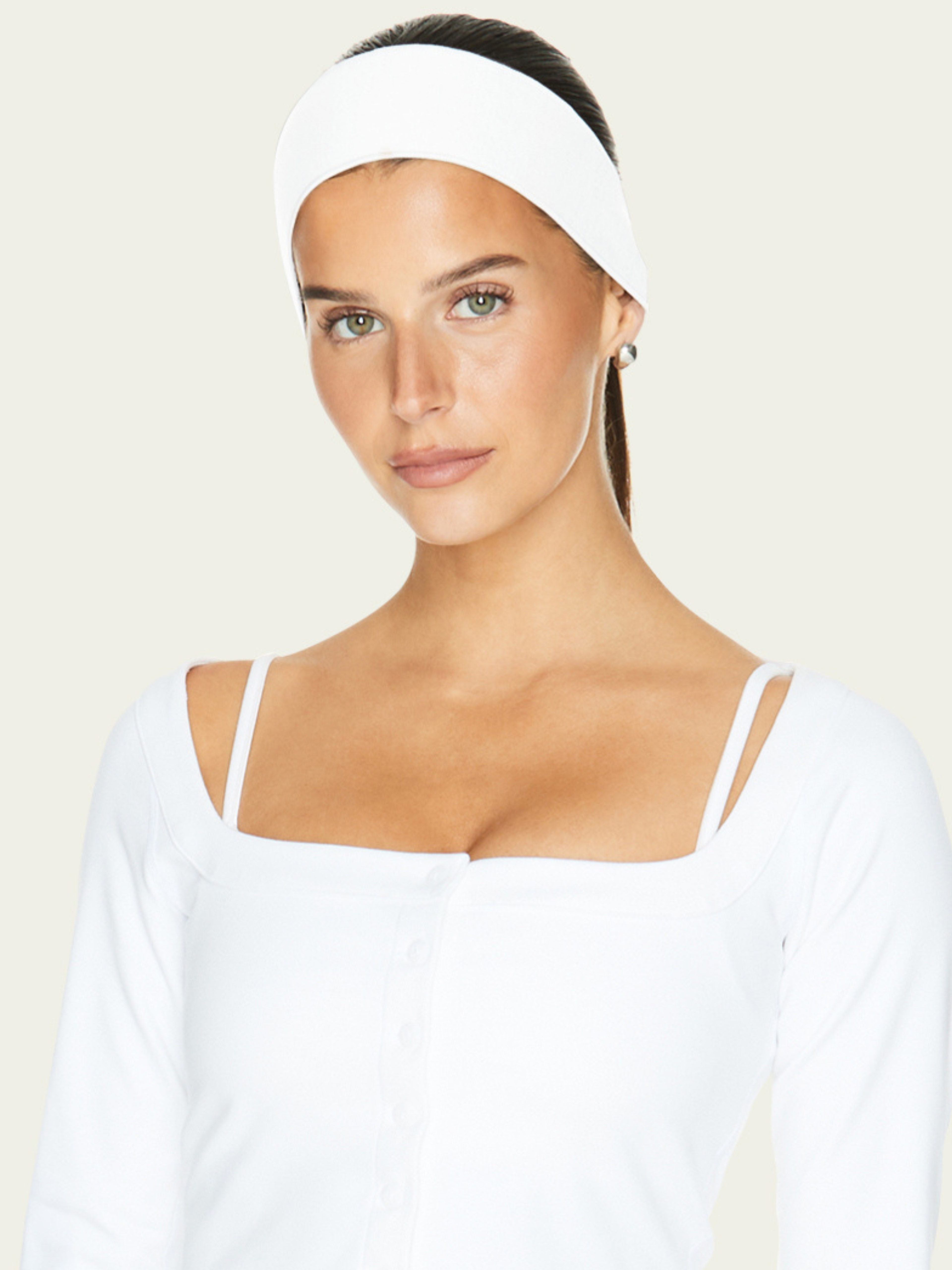 The Contour Headband 2 Pack White & Heather Grey