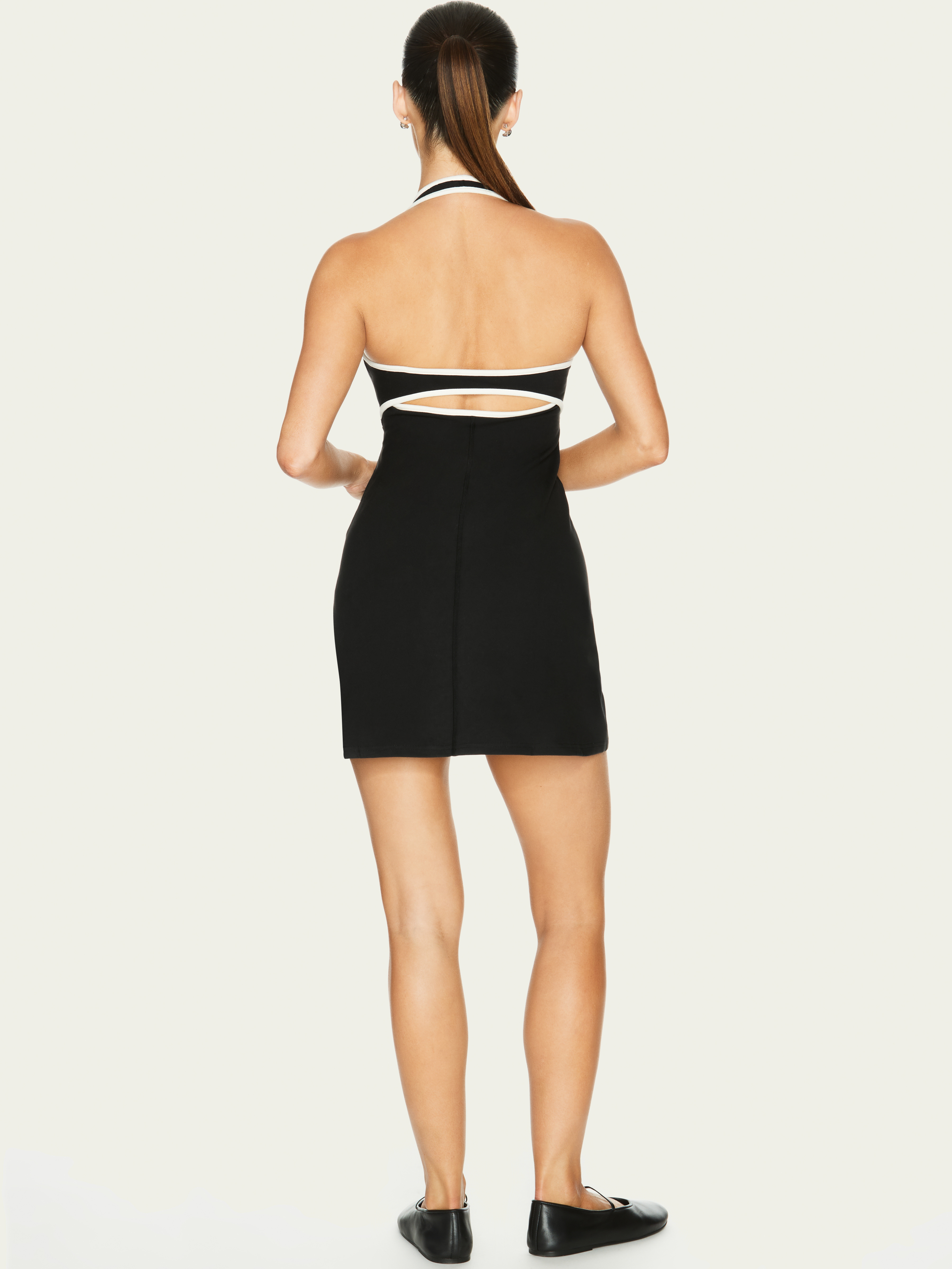 The Halter Play Dress Black & Cream