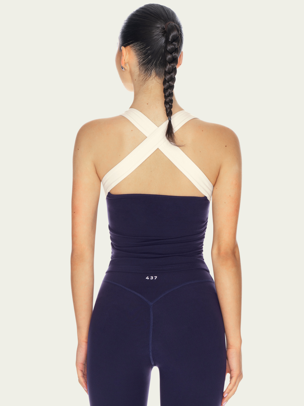 The Sculpt Tank Navy & Cream