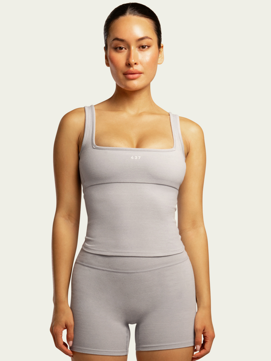 The Square Tank / Heather-Grey