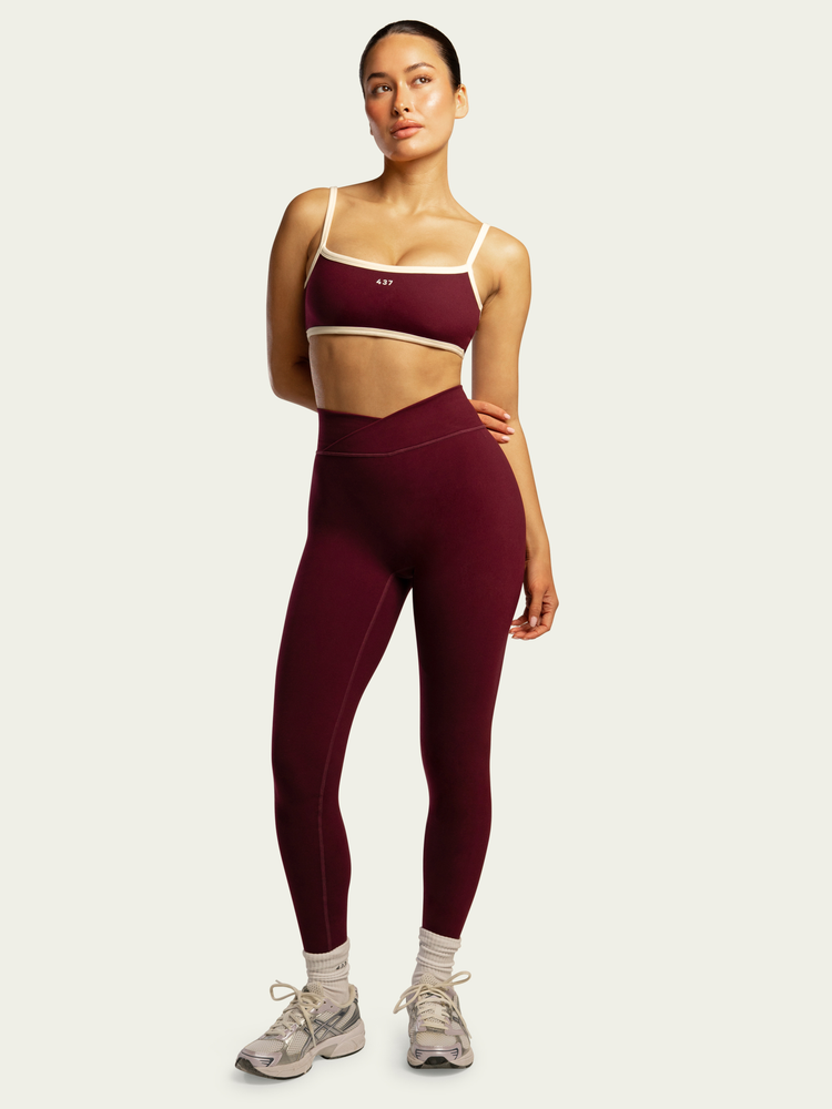 The V Legging / Black-Cherry