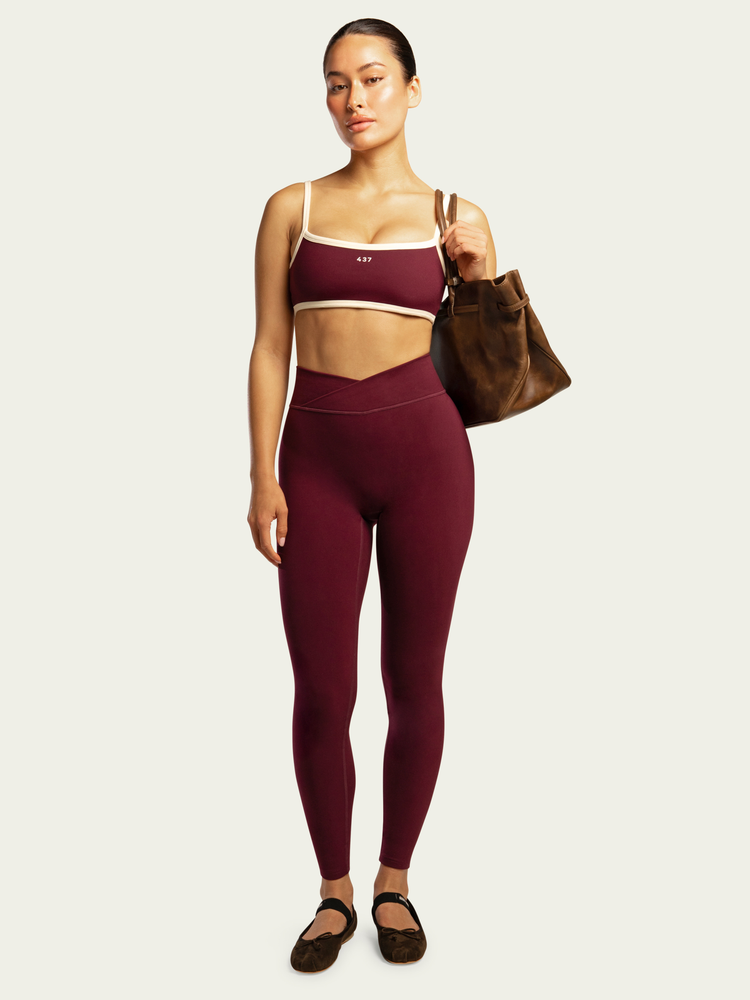 The V Legging / Black-Cherry